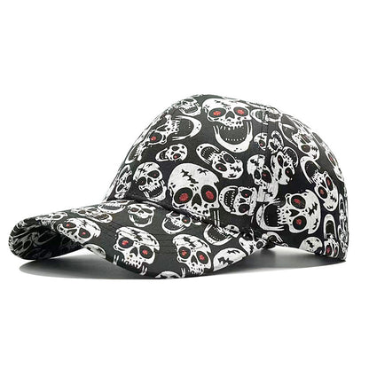 Red-Eye Skulls Printed Baseball Cap