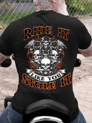 Skulls Motorcycle Printed Men's T-Shirt