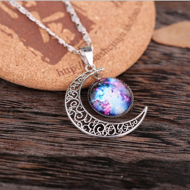 Starry Moon Time Gemstone Necklace
