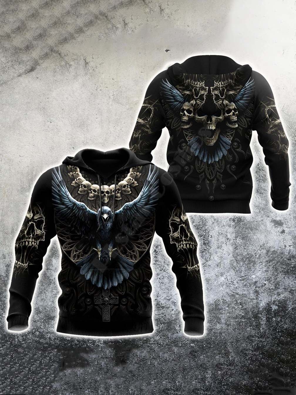 3D Skull Print Men's Sweatshirts