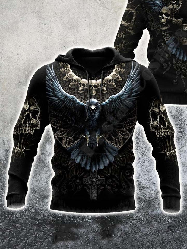 Sweatshirts für Herren mit 3D-Totenkopf-Print 