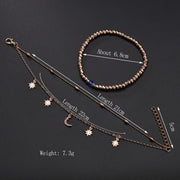 Bracelet de cheville étoile de lune en perles multicouches pour femmes 
