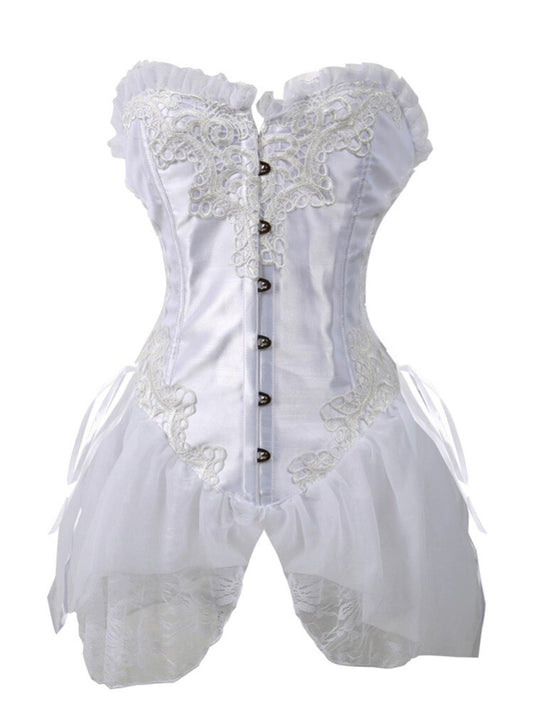 Sexy Punk Lace Ruffle Women's Corset