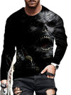 Men's skull print long sleeve T-shirt