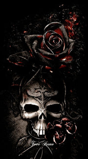 Sexy Rose Skull Tight Zipper Long Sleeve T-Shirt