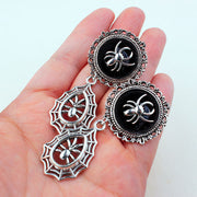 Gothic Spider Web Drop Earrings