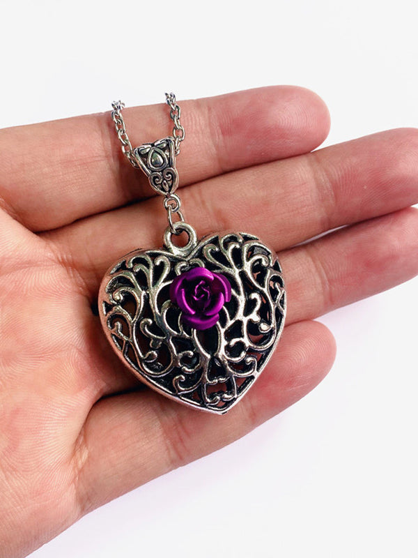 Black Filigree Heart Necklace