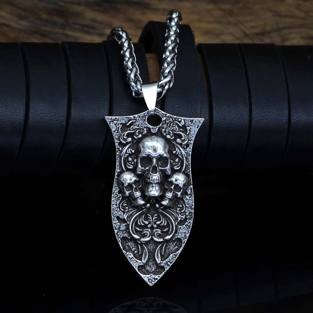 Gothic Viking Skulls Pendant Necklace