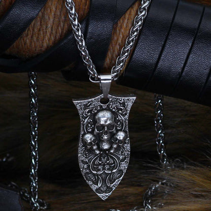 Gothic Viking Skulls Pendant Necklace