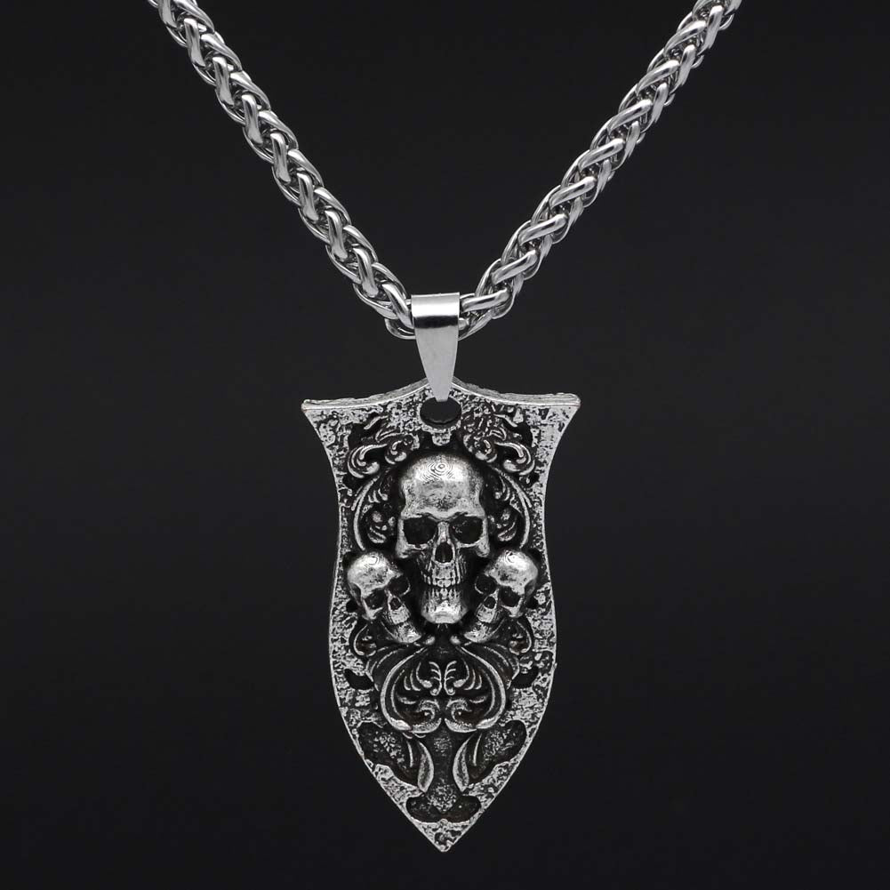 Gothic Viking Skulls Pendant Necklace