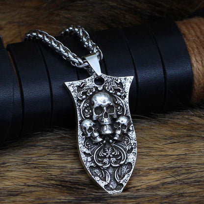 Gothic Viking Skulls Pendant Necklace