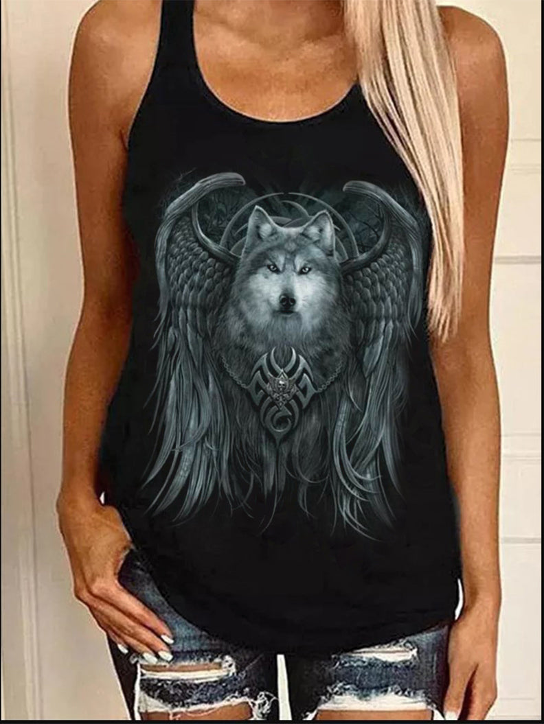 Winged Wolf Printed Vest