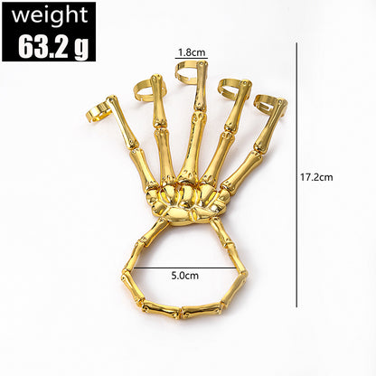 Punk Skull Hand Finger Ring Bracelet