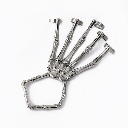 Punk Skull Hand Finger Ring Bracelet