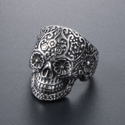 Modischer Rock-Punk-Totenkopf-Ring 