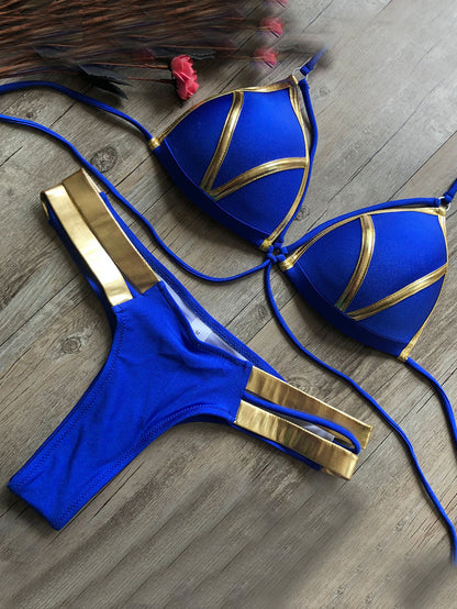 Sexy Color Block Bikini Women's Swimsuit