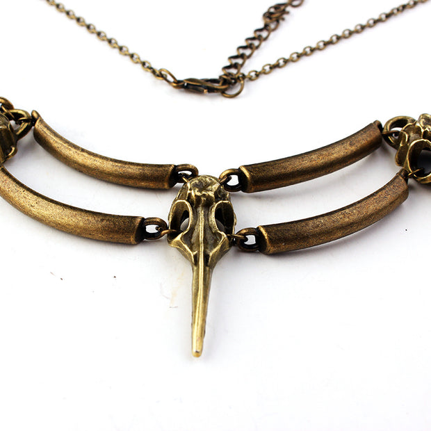 Gothic Retro Bird's Skull Necklace