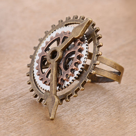 Uhrzeiger-Ring im Steampunk-Stil 