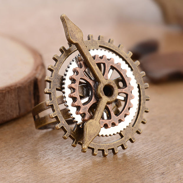 Clock Pointer Steampunk Style Ring