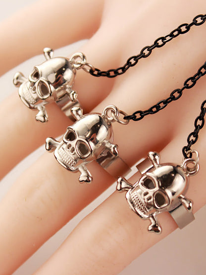 Gothic Punk Bracelet Wolf Head Skull Bracelet