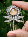 Sunflower Dragonfly Necklace