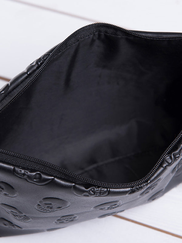 Leather Skull Cosmetic Bag