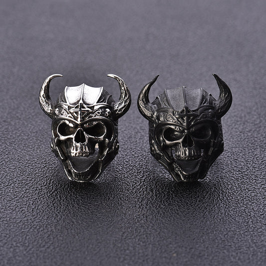 Vintage Totenkopf Helm Ring für Herren