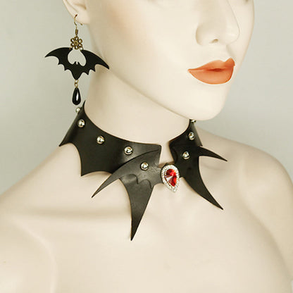 Boucles d'oreilles punk en forme de chauve-souris d'Halloween 