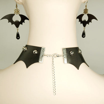 Boucles d'oreilles punk en forme de chauve-souris d'Halloween 