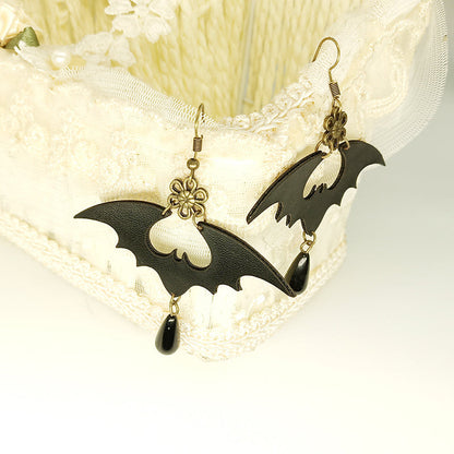 Boucles d'oreilles punk en forme de chauve-souris d'Halloween 