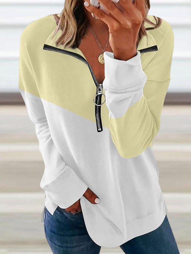 Modische Kapuzenpullover und Sweatshirts mit Farbblock-Muster 