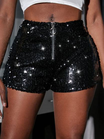 Women's Sequined High Waist Casual Shorts