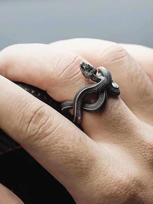 Python Ring Dark Punk Three-Dimensional Snake Ring