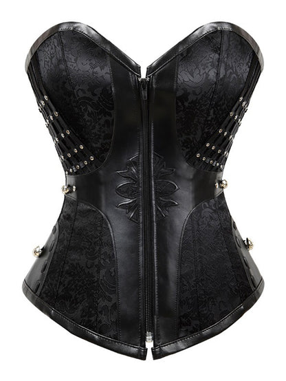 Corset punk rivet évidé pour femmes 