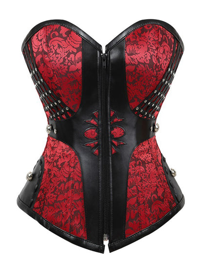 Corset punk rivet évidé pour femmes 