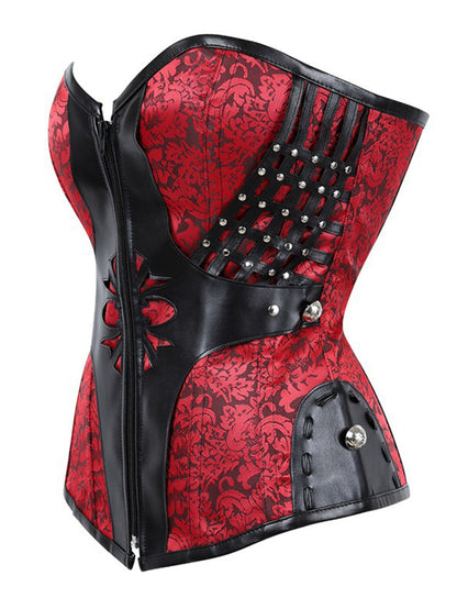 Corset punk rivet évidé pour femmes 