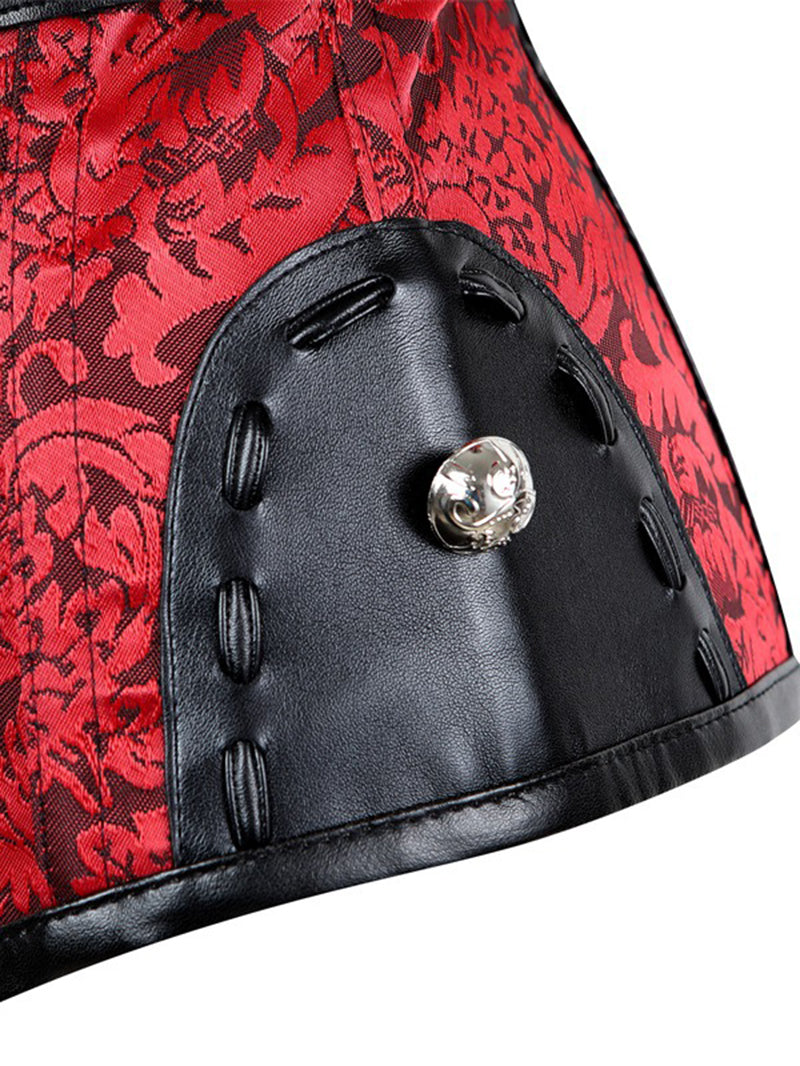 Corset punk rivet évidé pour femmes 