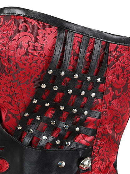 Corset punk rivet évidé pour femmes 