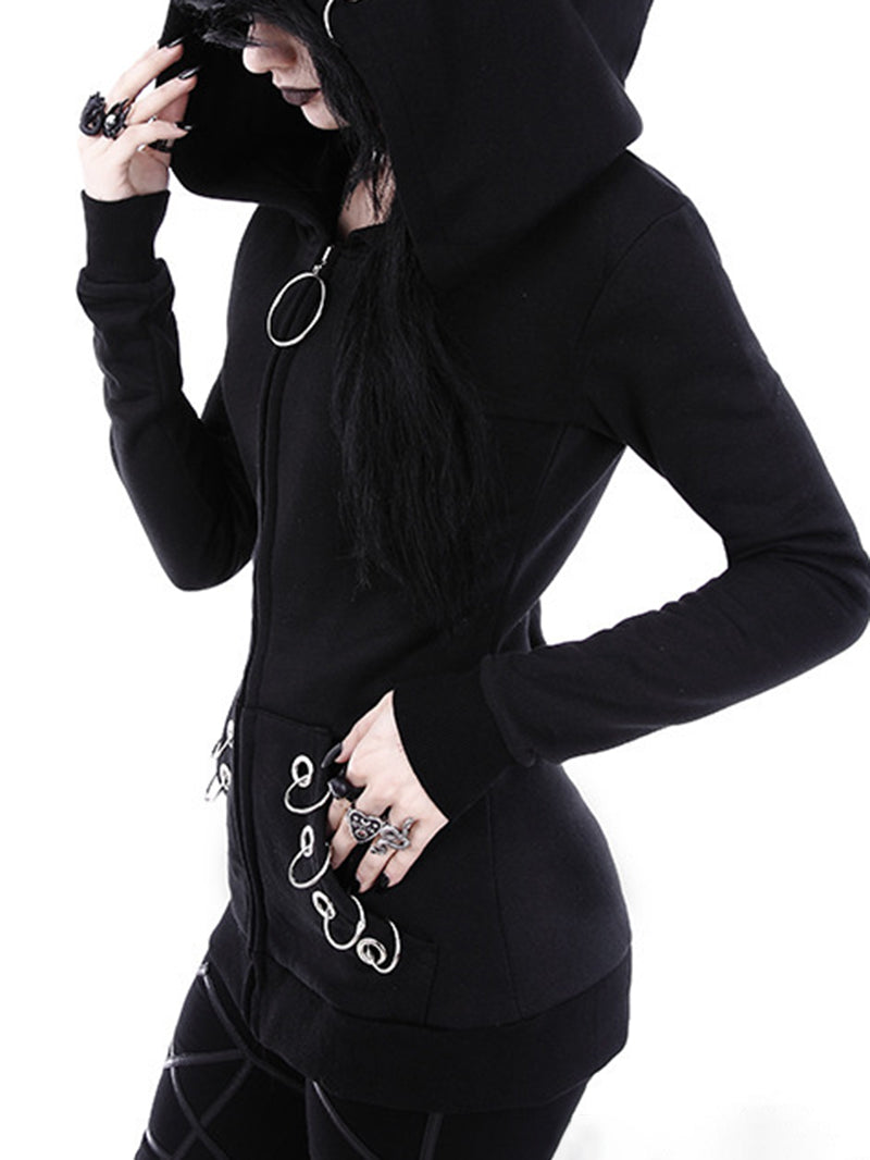 Punk Dark Metal Ringe Kapuzenpullover 