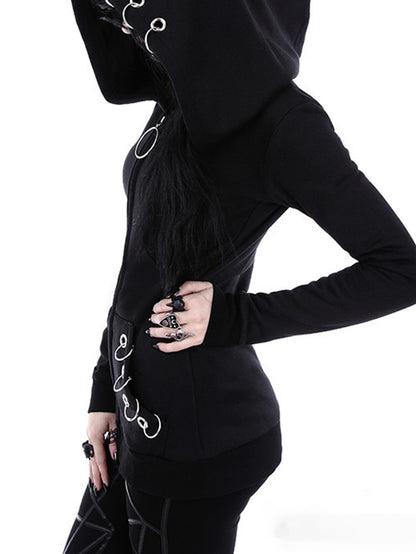 Punk Dark Metal Rings Hoodie