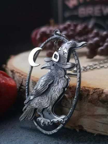 Vintage Magic Crow Necklace