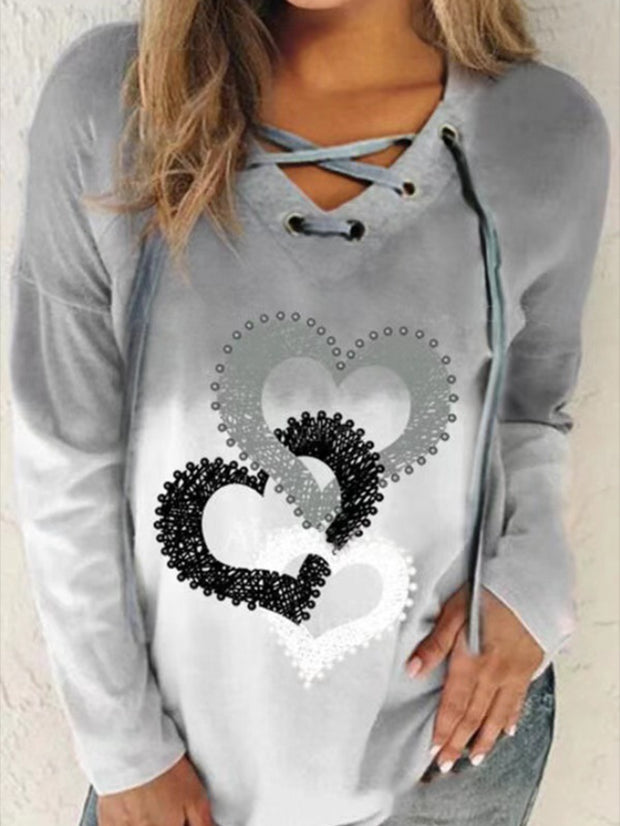 Love Lace Printed Sweatshirt