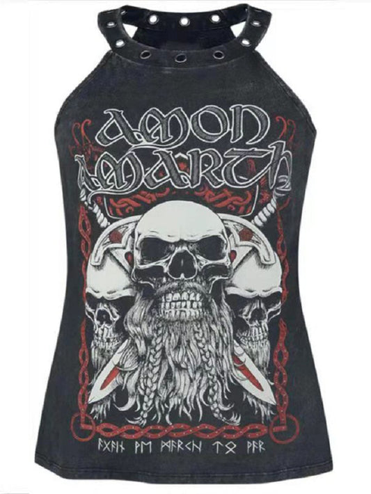 Modisches Tanktop mit Totenkopf-Print 