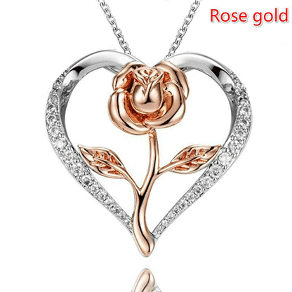 Fashion Zircon Diamond Rose Necklace