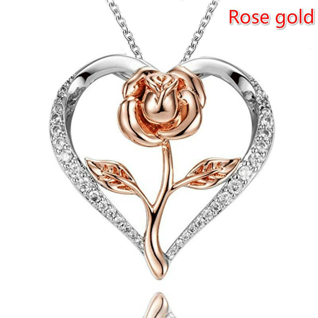 Fashion Zircon Diamond Rose Necklace