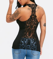 Sexy Back Lace Lace Spaghetti-Strap Vest