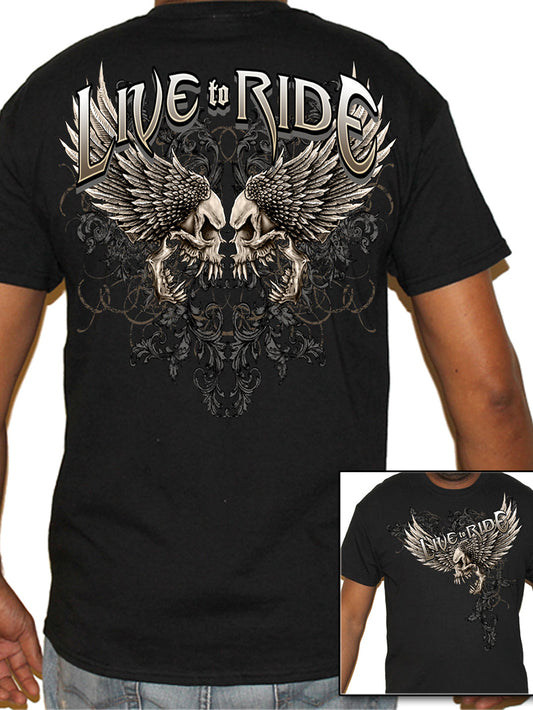 T-Shirt mit „Roaring Skull“-Aufdruck von Live To Ride 