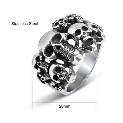 Modischer Ring mit Totenkopf-Motiv im Retro-Stil 