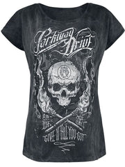 Lässiges Street-Casual-T-Shirt mit Totenkopf-Print und kurzen Ärmeln 