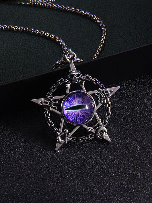 Vintage Skull Devil Eye Necklace